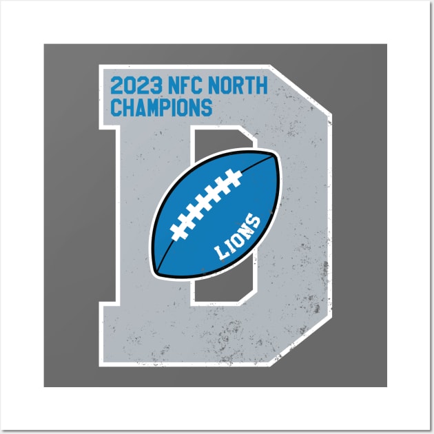 Big Bold Detroit Lions 2023 NFC North Champs Wall Art by Rad Love